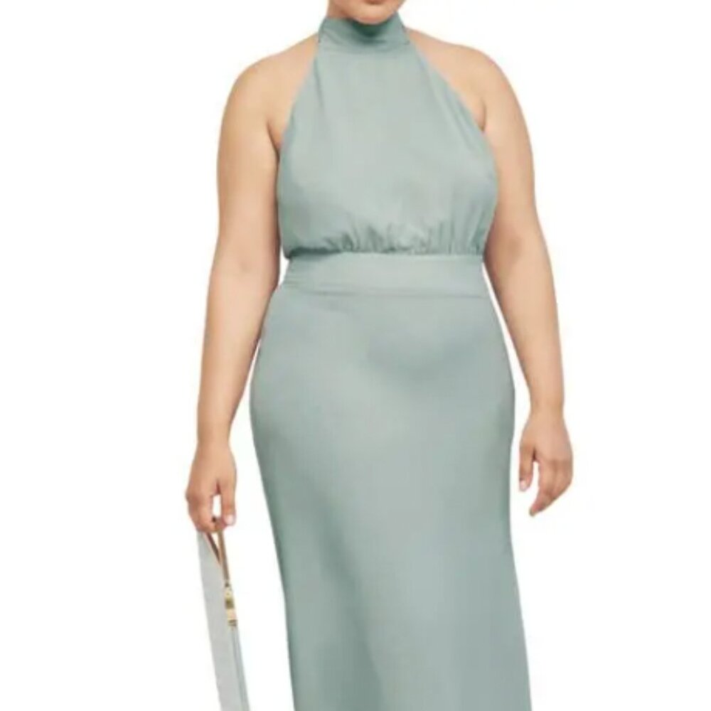 Reformation Lizbeth Sage Low Back Midi Dress
